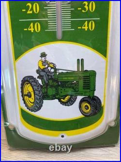 Vintage NEWithOLD John Deere Quality Farm Equipment THERMOMETER Outdoor Metal 27