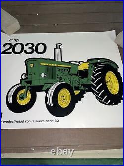 Vintage NOS 1973 John Deere Poster Sign 71 HP 2030 Increased Productivity