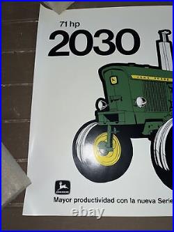 Vintage NOS 1973 John Deere Poster Sign 71 HP 2030 Increased Productivity