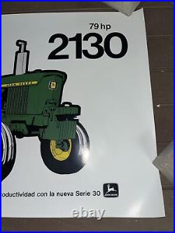 Vintage NOS 1973 John Deere Poster Sign 79 HP Tractor 2130 Litho USA