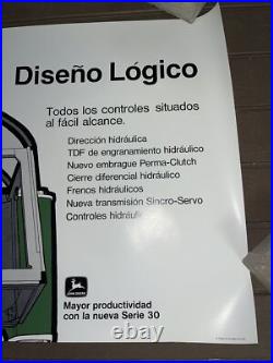 Vintage NOS 1973 John Deere Tractor Poster Sign Spanish Increased Productivity