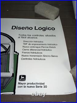 Vintage NOS 1973 John Deere Tractor Poster Sign Spanish Increased Productivity