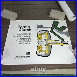 Vintage NOS 1973 John Deere Tractor Poster Sign Spanish Perma Clutch Promotion