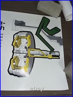 Vintage NOS 1973 John Deere Tractor Poster Sign Spanish Perma Clutch Promotion