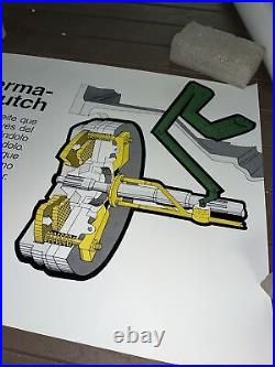 Vintage NOS 1973 John Deere Tractor Poster Sign Spanish Perma Clutch Promotion