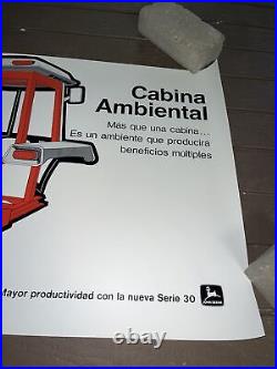 Vintage NOS 1973 John Deere Tractor Poster Sign Spanish Promotion Ambient Cab