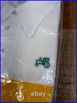 Vintage NOS John Deere Unopened Uniform Polo Shirt Green Yellow White with Pants