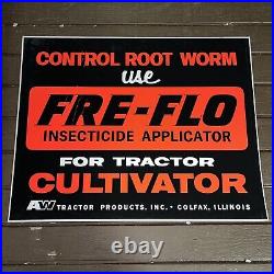 Vintage NOS Sign Control Root Worm Use Fee-Flo Insecticide Applicator Colfax ILL