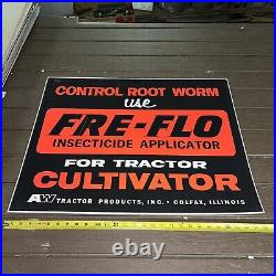 Vintage NOS Sign Control Root Worm Use Fee-Flo Insecticide Applicator Colfax ILL