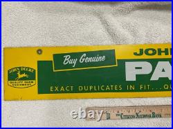 Vintage Old Original Genuine John Deere Dealer Parts Metal Sign from the 1950's Vintage Old Original Genuine John Deere Dealer Parts Metal Sign from the 1950's