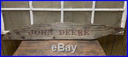 Vintage Old Original John Deere Painted Wood Sign Implement Part Machinery Farm