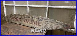 Vintage Old Original John Deere Painted Wood Sign Implement Part Machinery Farm