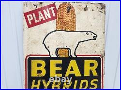 Vintage Original Bear Seed Corn Sign Farm Feed Tractor John Deere Case IH Vintage Original Bear Seed Corn Sign Farm Feed Tractor John Deere Case IH