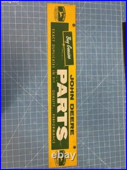 Vintage Original Genuine John Deere Dealer Parts Metal Sign from the 1950's 28x5