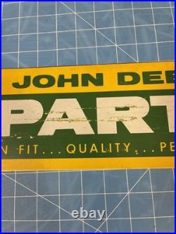 Vintage Original Genuine John Deere Dealer Parts Metal Sign from the 1950's 28x5