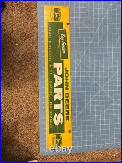 Vintage Original Genuine John Deere Dealer Parts Metal Sign from the 1950's 28x5
