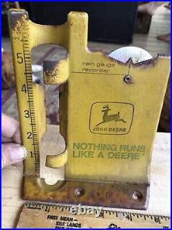 Vintage Original JOHN DEERE Glass Rain Gauge No Tube