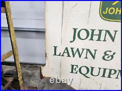 Vintage Original John Deere Lawn & Garden Equipment Sign Tractor Farm Feed Seed