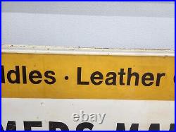 Vintage Original Tex Tan Western Leather Co. Sign Farm Feed Seed John Deere