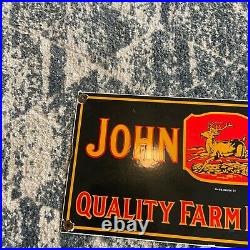 Vintage Porcelain John Deere Quality Farm Equipment Sign