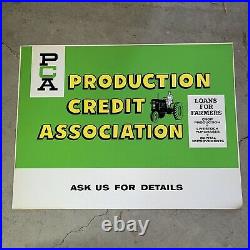 Vintage Production Credit Association PCA Display Sign NOS Loans For Farmers