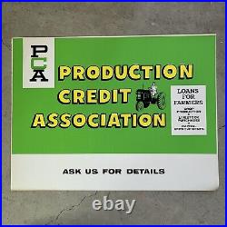 Vintage Production Credit Association PCA Display Sign NOS Loans For Farmers