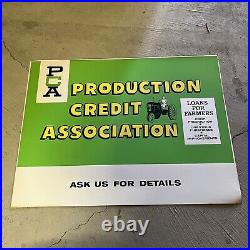 Vintage Production Credit Association PCA Display Sign NOS Loans For Farmers