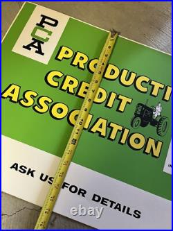Vintage Production Credit Association PCA Display Sign NOS Loans For Farmers