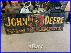 Vintage RARE 72 John Deere Farm Implements Tractors Porcelain Sign Original GAS