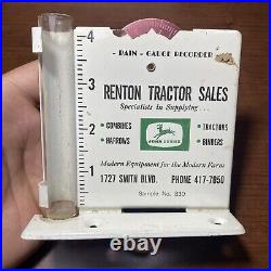 Vintage Rare 4 Legged John Deere Renton Tractor Combine Rain Gauge Tin Sign