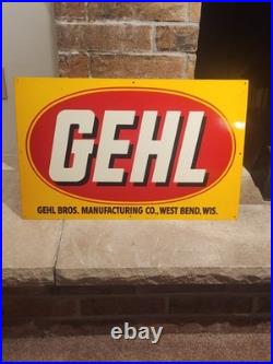 Vintage Rare Gehl Farm Equipment Sign Advertising John Deere Dealership