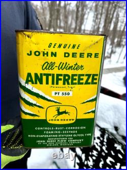 Vintage Rare John Deere Anti freeze Can 4 leg deer graphic 1 gal farm oil sign