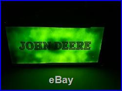 Vintage Rare John Deere Lighted Sign FARM GAS OIL COLA FEED SEED 25 X 11