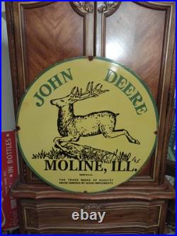Vintage Rare John Deere Porcelain Sign Huge 30 Quality Farm Tractor Equipment