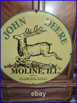 Vintage Rare John Deere Porcelain Sign Huge 30 Quality Farm Tractor Equipment