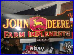 Vintage Rare John Deere Porcelain Sign Huge 3ft Quality Farm Tractor Equipment