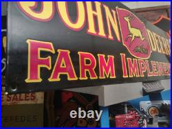 Vintage Rare John Deere Porcelain Sign Huge 3ft Quality Farm Tractor Equipment