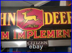 Vintage Rare John Deere Porcelain Sign Huge 3ft Quality Farm Tractor Equipment