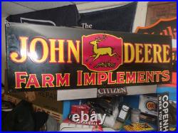 Vintage Rare John Deere Porcelain Sign Huge 3ft Quality Farm Tractor Equipment