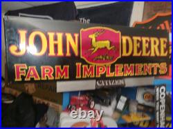 Vintage Rare John Deere Porcelain Sign Huge 3ft Quality Farm Tractor Equipment