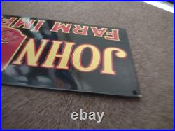 Vintage Rare John Deere Porcelain Sign Huge 3ft Quality Farm Tractor Equipment