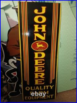 Vintage Rare John Deere Porcelain Sign Huge 4ft Quality Farm Tractor Equipment