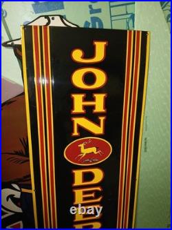 Vintage Rare John Deere Porcelain Sign Huge 4ft Quality Farm Tractor Equipment