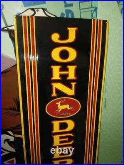 Vintage Rare John Deere Porcelain Sign Huge 4ft Quality Farm Tractor Equipment