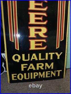 Vintage Rare John Deere Porcelain Sign Huge 4ft Quality Farm Tractor Equipment