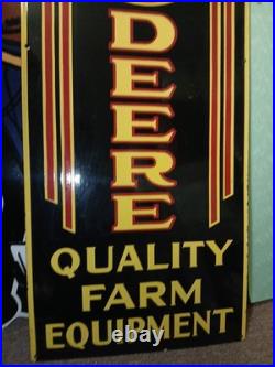 Vintage Rare John Deere Porcelain Sign Huge 4ft Quality Farm Tractor Equipment