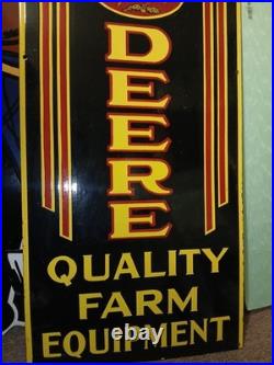 Vintage Rare John Deere Porcelain Sign Huge 4ft Quality Farm Tractor Equipment