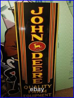 Vintage Rare John Deere Porcelain Sign Huge 4ft Quality Farm Tractor Equipment