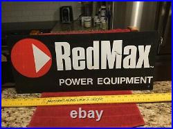 Vintage Redmax Power Equipment Dealer Sign 10 X 23 Used Condition Man Cave