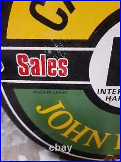 Vintage Sales Service Caterpillar John Deere Farm Sign International Harvester